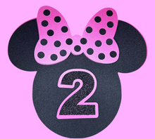 Load image into Gallery viewer, Minnie Mouse Age Cake Topper.
