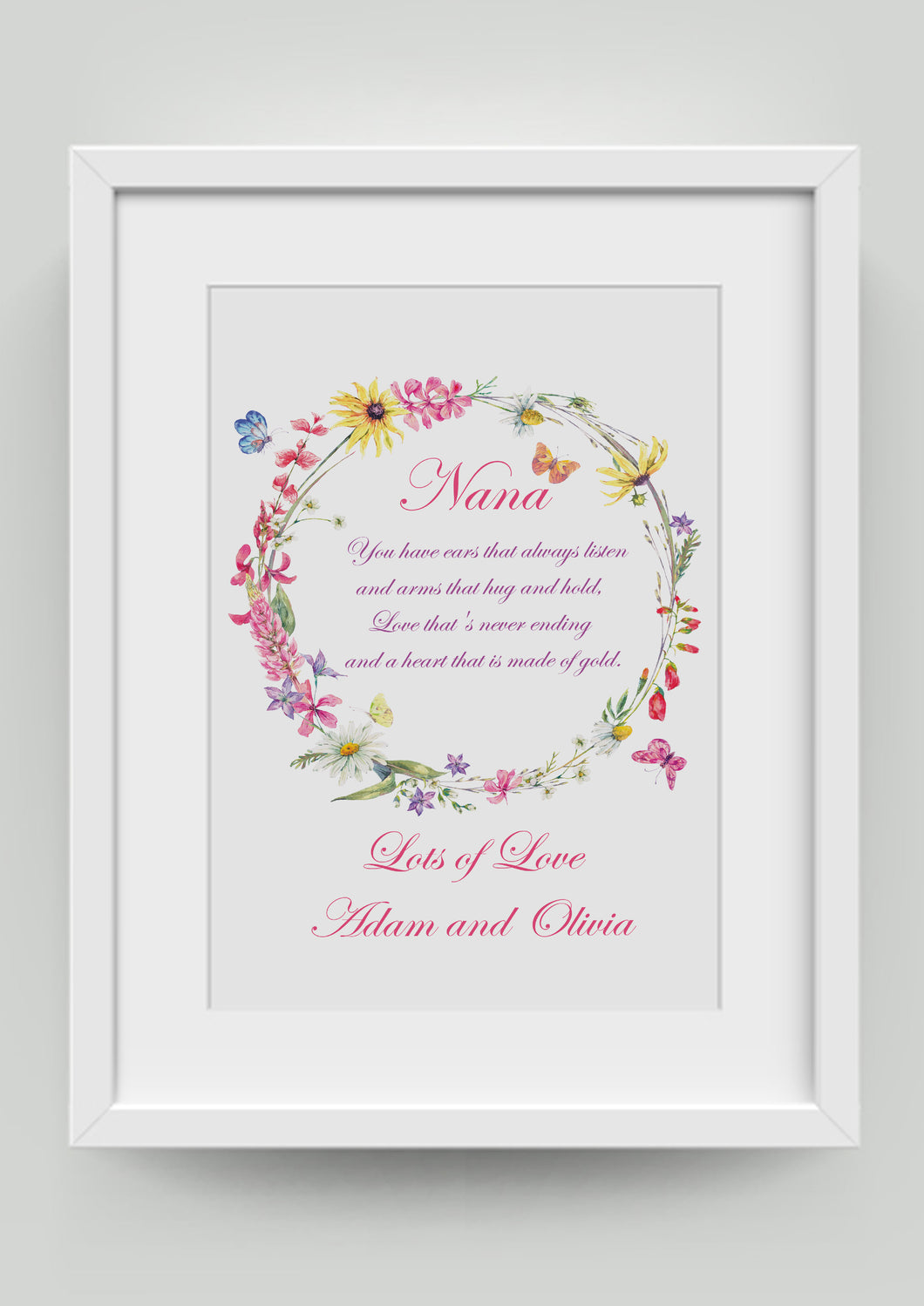 A4 Nana Personalised Print in gift box