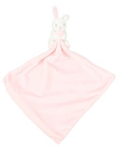 Load image into Gallery viewer, Baby Rabbit Pink Embroidered Name Comforter with Rattle.
