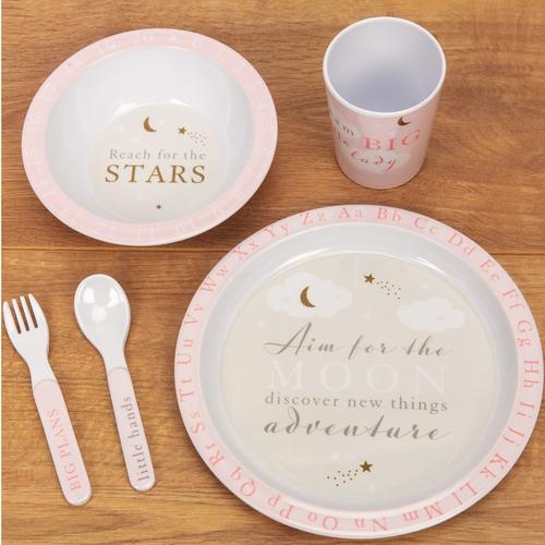 5 Piece Baby Tableware Set - Pink