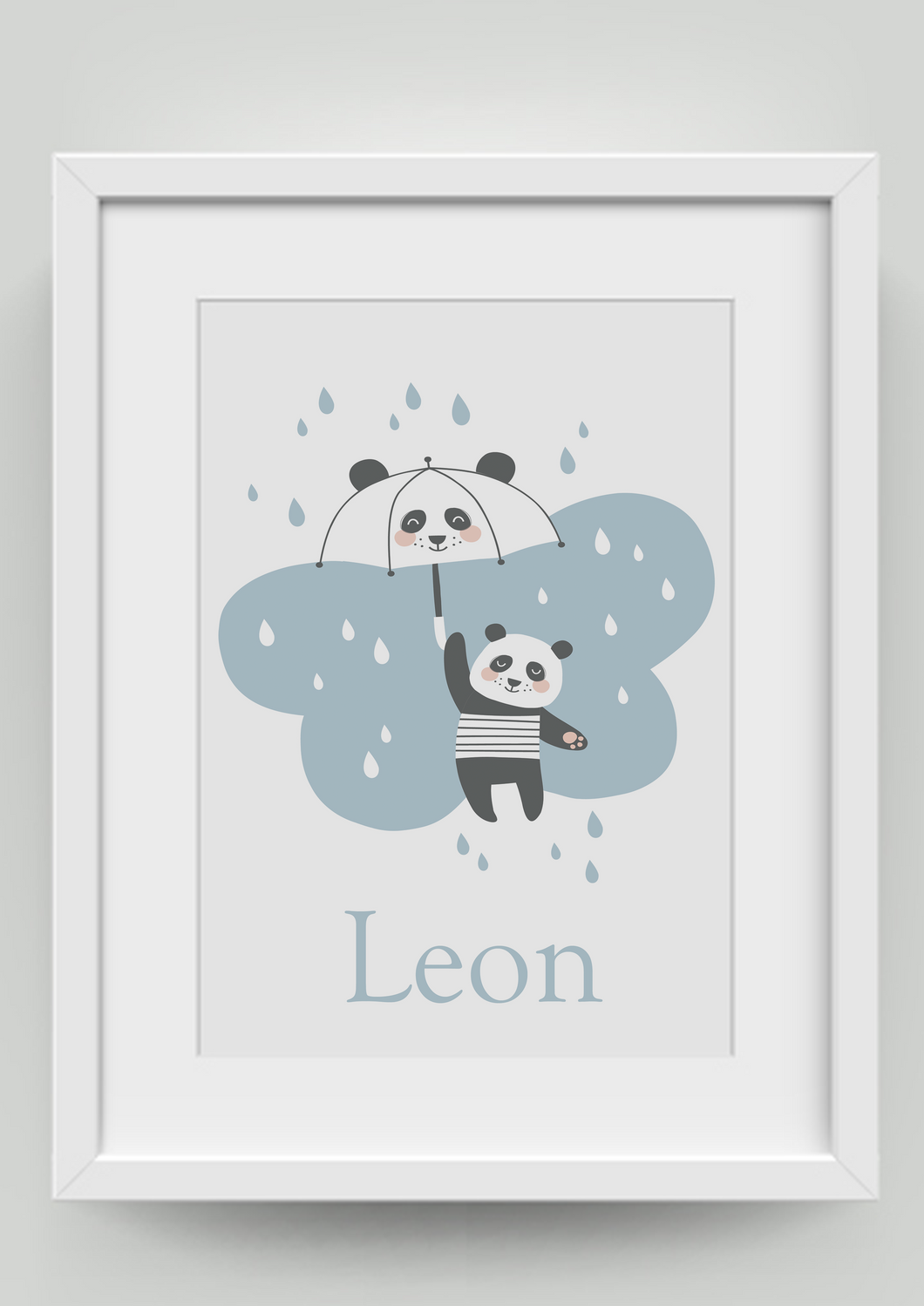 A4 Panda with Umbrella Personalised Print