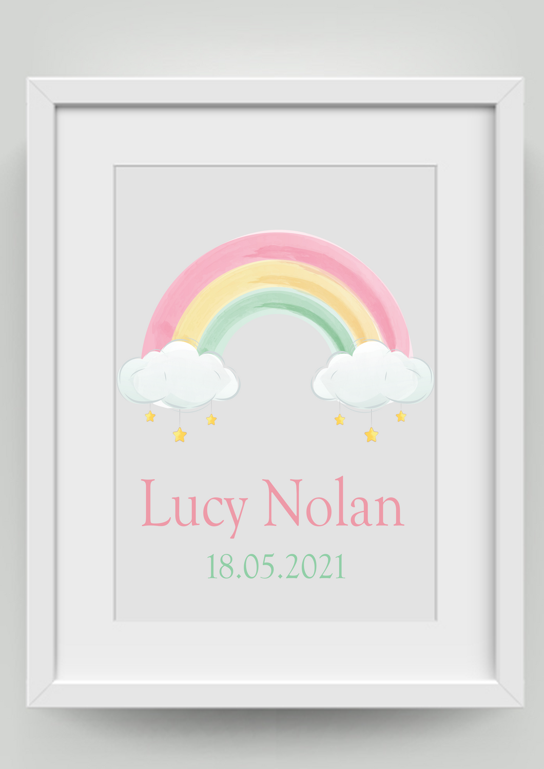 A4 Rainbow and Star Personalised Print