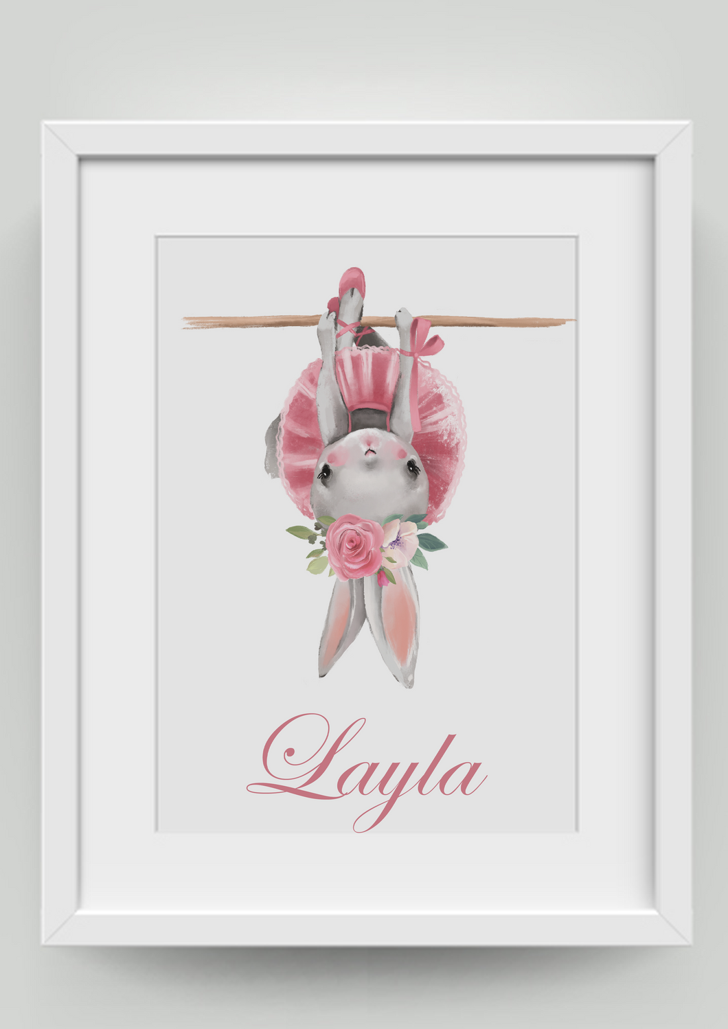 A4 Ballerina Bunny Personalised Print