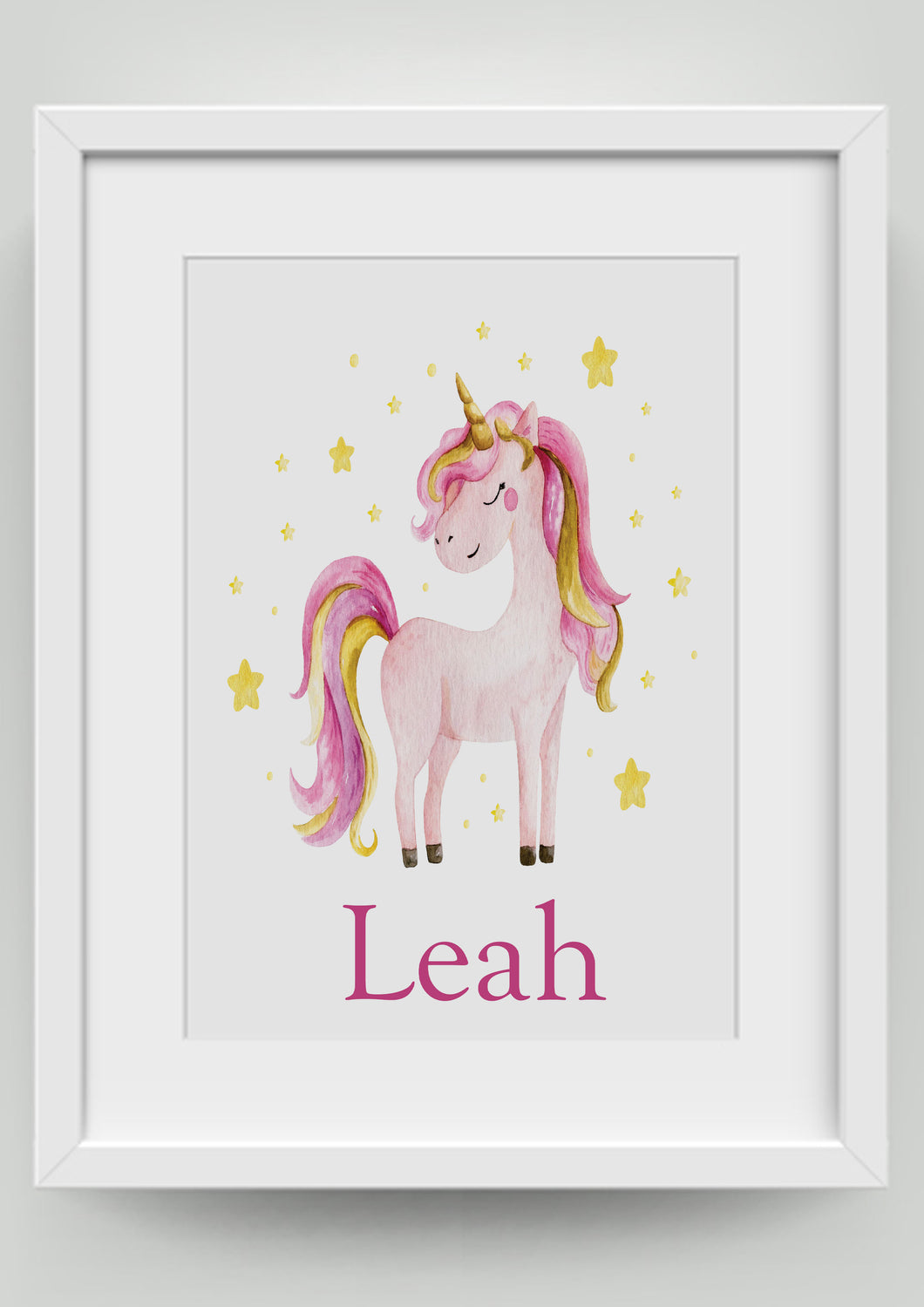 A4 Unicorn and Stars Personalised Print